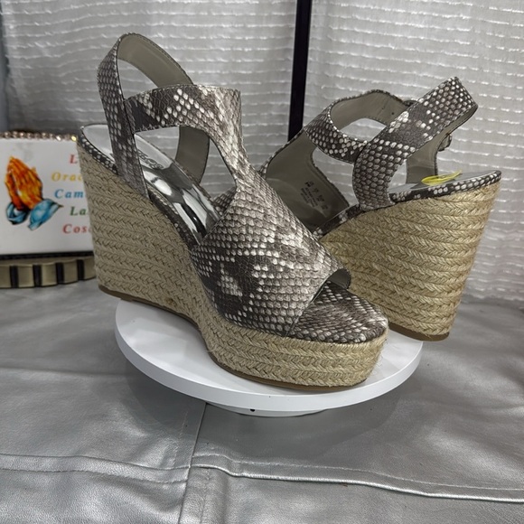 (H5)Carlos by Carlos Santana Faux Reptile Leather Wedge with Slingback HeelSz 9M - Picture 4 of 13